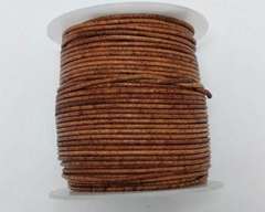 Round Leather Cord-2mm- Vintage TAN
