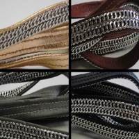 Buy Leather Cord Nappa Leather Nappa Leather Stitched with Stainless Steel Chains Double  at wholesale prices