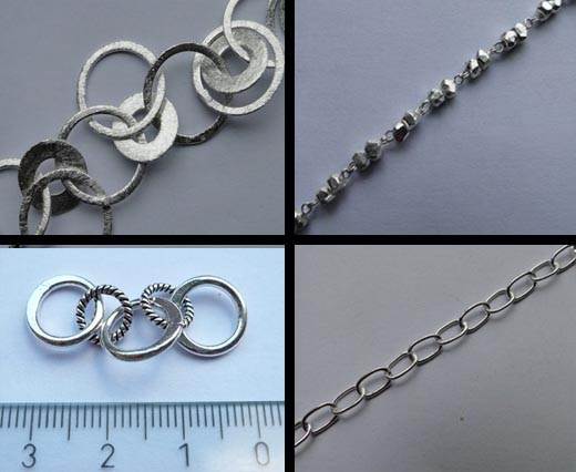 Confezione da 50 catene per collane placcate in argento alla rinfusa, per  realizzare gioielli
