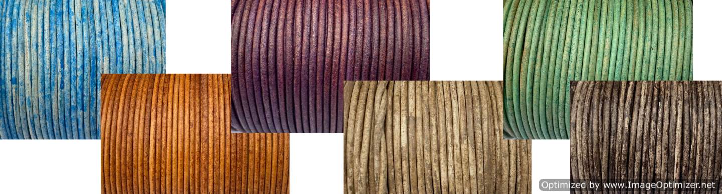 Buy Leather Cord Round Leather 1.5mm Vintage   at wholesale prices