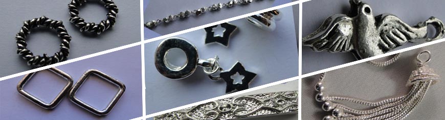 Buy Componenti in Zamak e rame Perline placcate in argento Accessori per orecchini  at wholesale prices