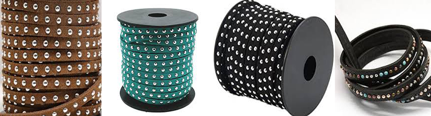 Buy Leather Cord Stitched and Studded Leather Cord  Leather with Studs  at wholesale prices