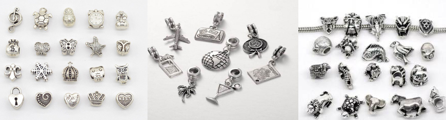 Buy Componenti in Zamak e rame Perline placcate in argento Altri componenti  at wholesale prices