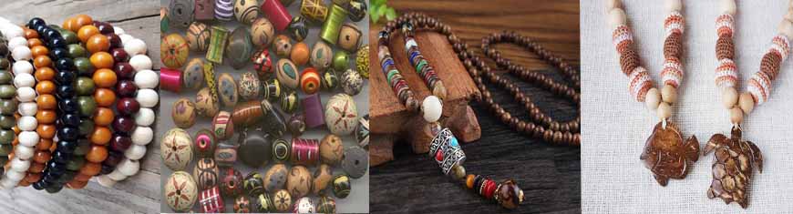 Buy Cuentas Perlas lisas de madera pintadas Perlas de madera estilo piel de serpiente  at wholesale prices