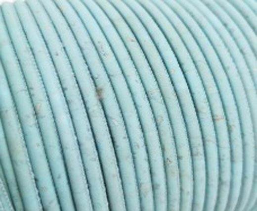 Real Cork Round - 5mm - baby blue