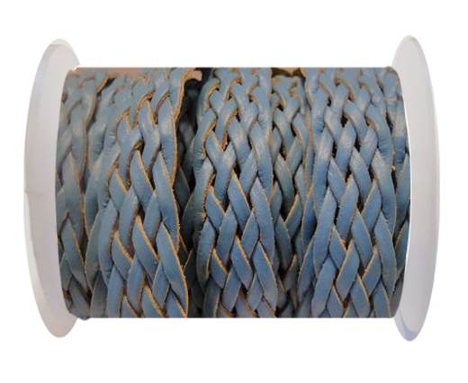 Flat Braided Cords-Style-4-18mm- Turquoise