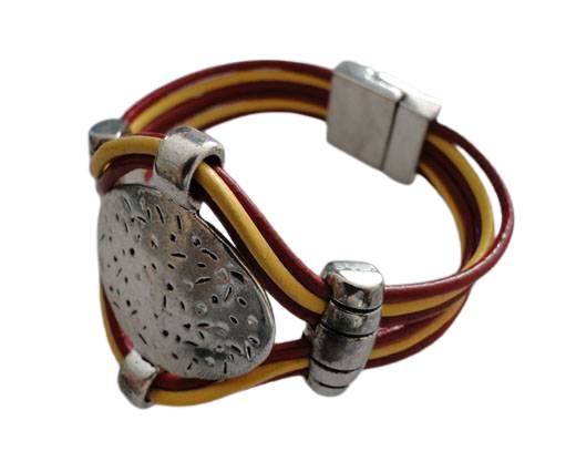 Handmade Leather bracelet Zamac-Finish-BH13