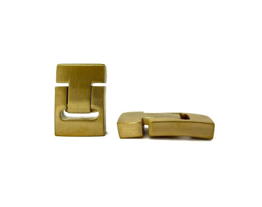 Stainless Steel Magnetic Clasp, Gold Matt,MGST-119-12.7*4mm