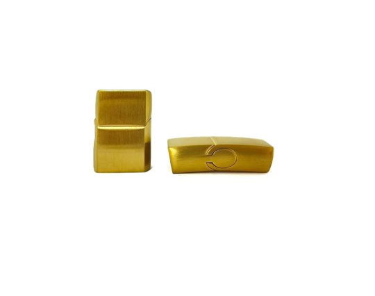 Stainless Steel Magnetic Clasp, Gold Matt,MGST-32-12*6mm