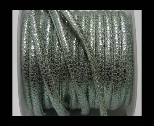 Faux nappa leather 6mm- Glitter-Metallic Snake Style-Green