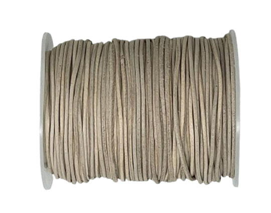 Round Leather Cord  - Natural - 1mm