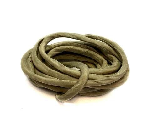 Real silk cords with inserts - 4 mm - Beige