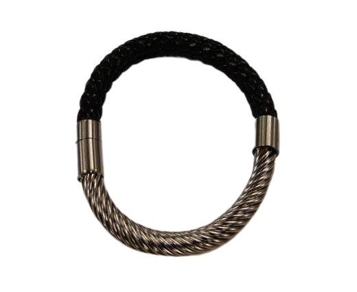 Thick braided leather bracelet, Le 31, Men's Bracelets