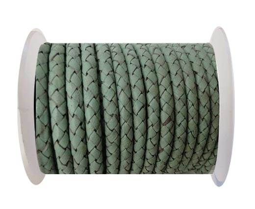 Round Braided Leather Cord SE/B/616-Pastel Mint - 4mm