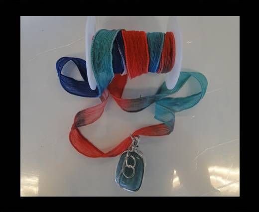 Hand dyed silk ribbons - Thunder